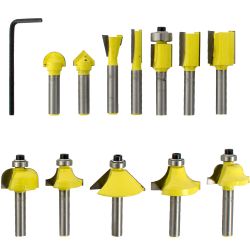 Router Bit Set 12pc Plastic Box 1/4 Shank